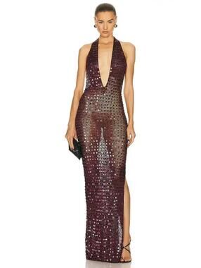 AYA MUSE  Enodia Dress MAXI IN BROWN